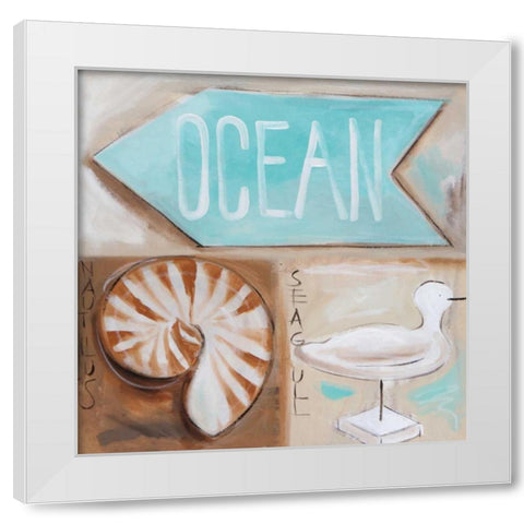 Wheres the Ocean White Modern Wood Framed Art Print by Brooks, Amanda J.