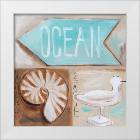 Wheres the Ocean White Modern Wood Framed Art Print by Brooks, Amanda J.