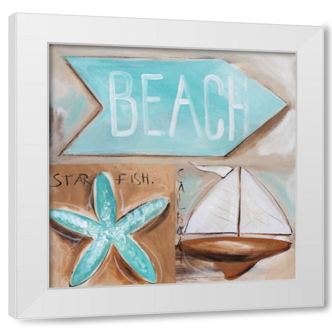 Wheres the Beach White Modern Wood Framed Art Print by Brooks, Amanda J.