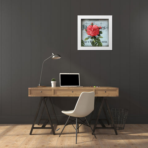 Petite Rose I White Modern Wood Framed Art Print by Berg, Sabine