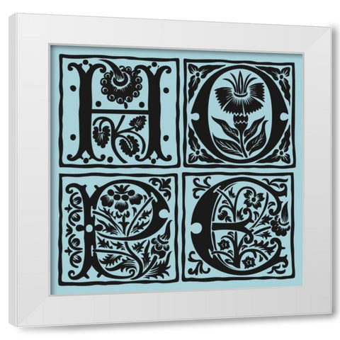 HOPE White Modern Wood Framed Art Print by Berg, Sabine