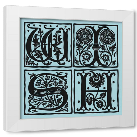 WISH White Modern Wood Framed Art Print by Berg, Sabine