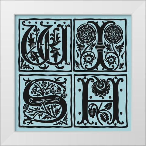 WISH White Modern Wood Framed Art Print by Berg, Sabine