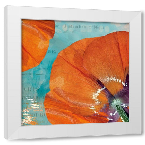 Poppies in the Sky I White Modern Wood Framed Art Print by Berg, Sabine