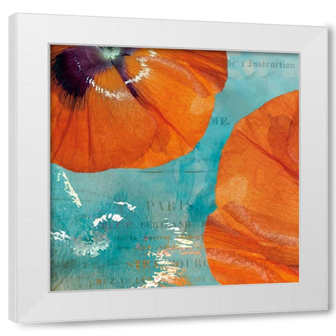 Poppies in the Sky II White Modern Wood Framed Art Print by Berg, Sabine