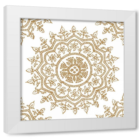 Woodblock Pattern IV White Modern Wood Framed Art Print by Berg, Sabine