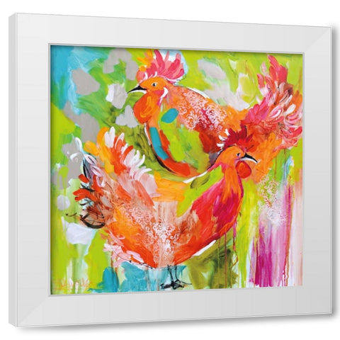 You Ruffle My Feathers White Modern Wood Framed Art Print by Brooks, Amanda J.