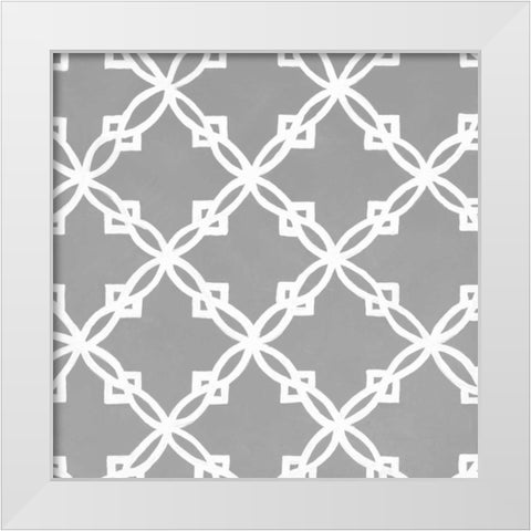 Latticework Tile I White Modern Wood Framed Art Print by Smith, Hope