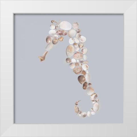 Seahorse White Modern Wood Framed Art Print by Lloyd, Justin