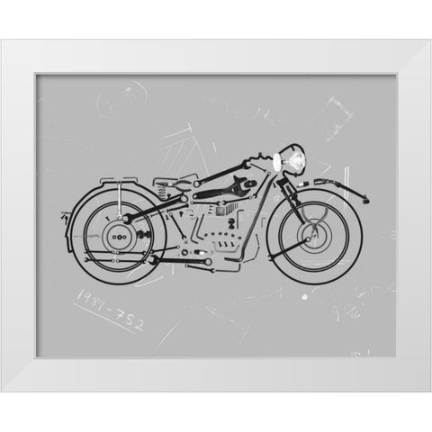 Mechanics I White Modern Wood Framed Art Print by Lloyd, Justin