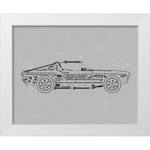 Mechanics II White Modern Wood Framed Art Print by Lloyd, Justin