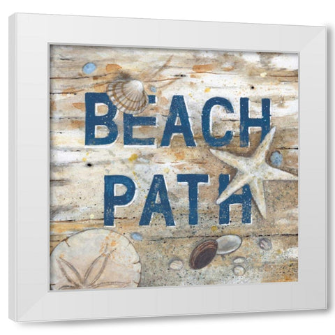 Beach Path White Modern Wood Framed Art Print by Fisk, Arnie