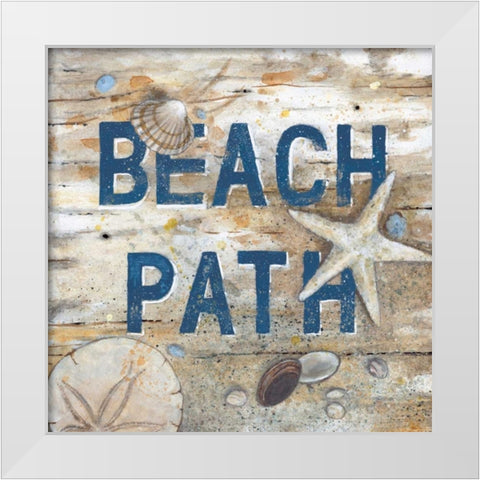 Beach Path White Modern Wood Framed Art Print by Fisk, Arnie