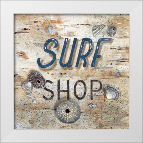 Surf Shop White Modern Wood Framed Art Print by Fisk, Arnie