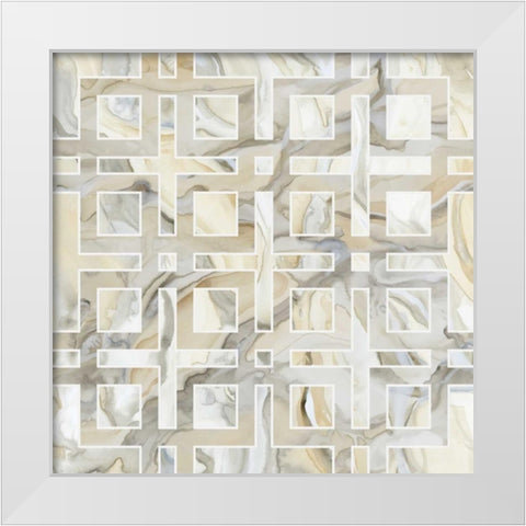 Onyx III White Modern Wood Framed Art Print by Banks, Debbie