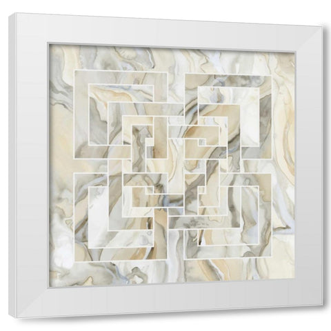 Onyx IV White Modern Wood Framed Art Print by Banks, Debbie