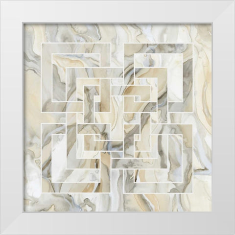 Onyx IV White Modern Wood Framed Art Print by Banks, Debbie