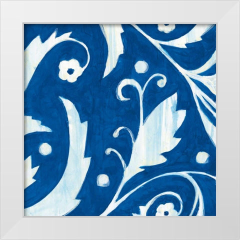 Tangled In Blue I White Modern Wood Framed Art Print by Smith, Hope