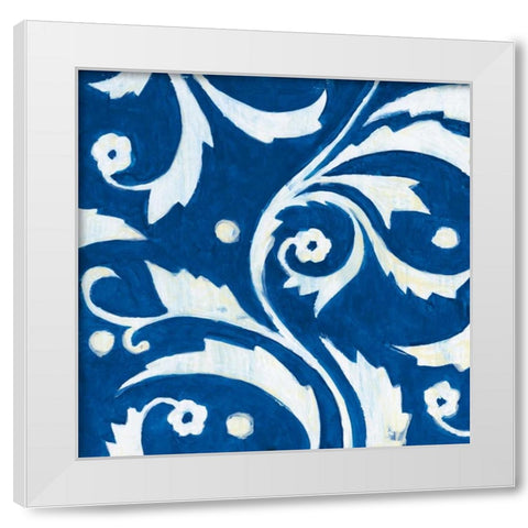 Tangled In Blue IV White Modern Wood Framed Art Print by Smith, Hope