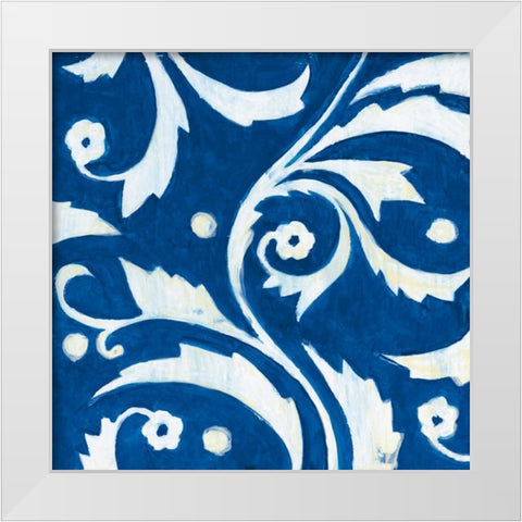 Tangled In Blue IV White Modern Wood Framed Art Print by Smith, Hope