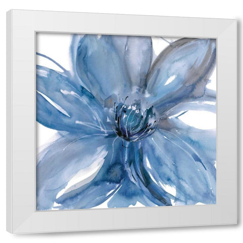 Blue Beauty II White Modern Wood Framed Art Print by Meyers, Rebecca