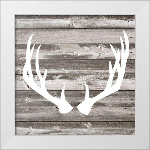 Antler Art I White Modern Wood Framed Art Print by Venter, Tandi