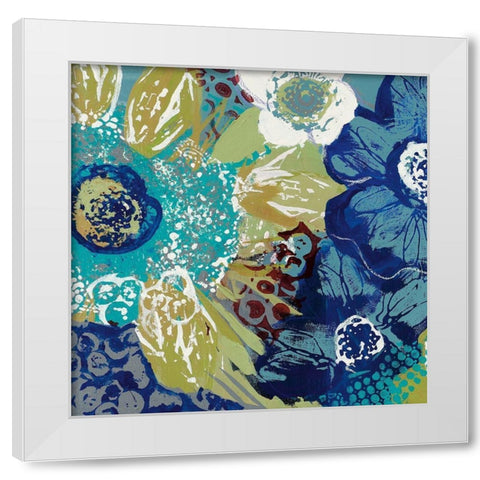 Garden Blues I White Modern Wood Framed Art Print by Bernsen, Leslie
