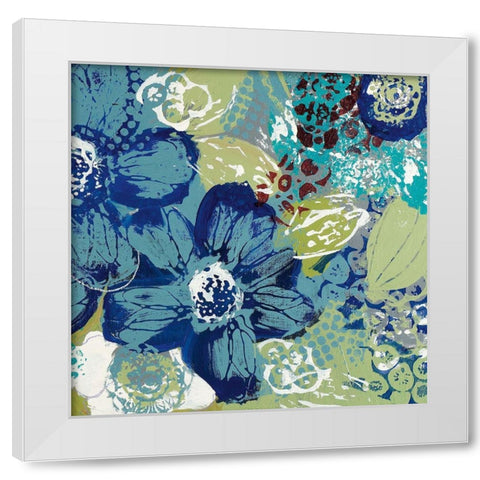 Garden Blues II White Modern Wood Framed Art Print by Bernsen, Leslie