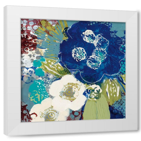 Garden Blues III White Modern Wood Framed Art Print by Bernsen, Leslie