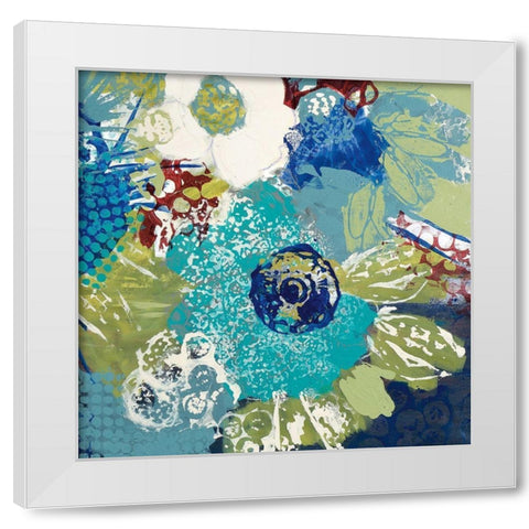 Garden Blues IV White Modern Wood Framed Art Print by Bernsen, Leslie
