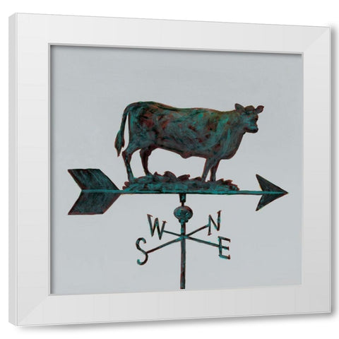 Rural Relic Cow White Modern Wood Framed Art Print by Fisk, Arnie