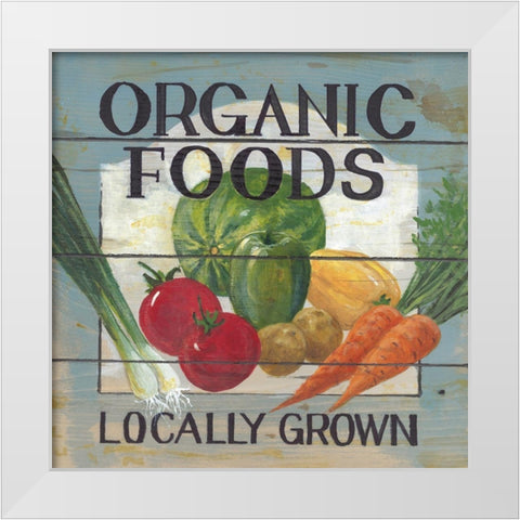 Organic Foods White Modern Wood Framed Art Print by Fisk, Arnie