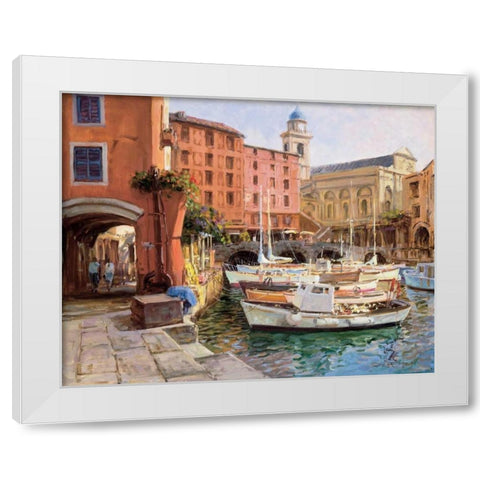 Mediterranean Colors White Modern Wood Framed Art Print by Bates, George