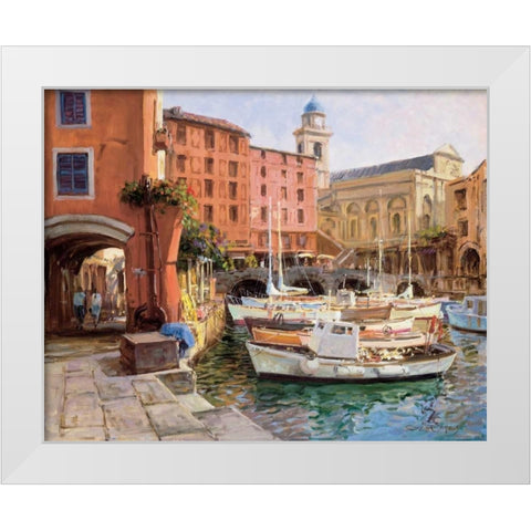 Mediterranean Colors White Modern Wood Framed Art Print by Bates, George