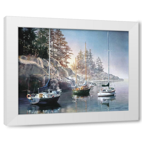 Mornings Promise White Modern Wood Framed Art Print by Holland, Kiff