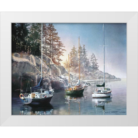Mornings Promise White Modern Wood Framed Art Print by Holland, Kiff