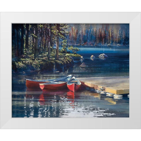 Threes Company White Modern Wood Framed Art Print by Holland, Kiff