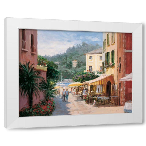 Al Fresco - Portofino White Modern Wood Framed Art Print by Bates, George