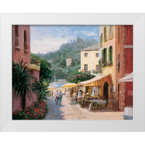 Al Fresco - Portofino White Modern Wood Framed Art Print by Bates, George