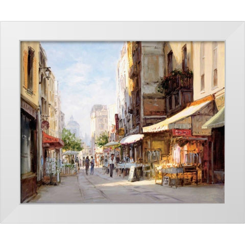 Marche Parisien White Modern Wood Framed Art Print by Bates, George