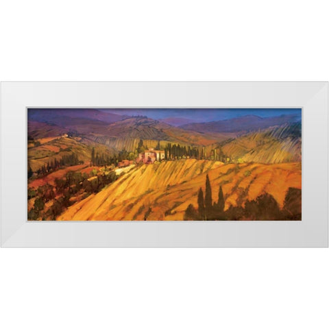 Last View of Tuscany White Modern Wood Framed Art Print by Craig, Philip