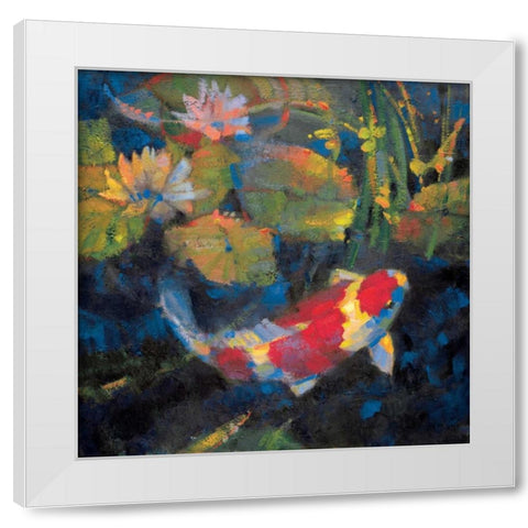 Water Garden I White Modern Wood Framed Art Print by Ostlund, Leif