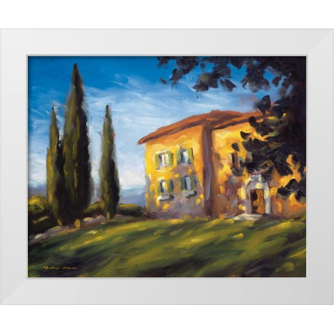 A Rural Villa White Modern Wood Framed Art Print by Downs, Michael