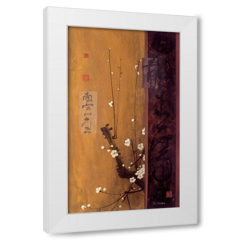 Oriental Blossoms I White Modern Wood Framed Art Print by Li-Leger, Don