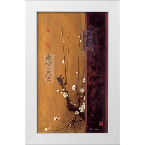 Oriental Blossoms I White Modern Wood Framed Art Print by Li-Leger, Don