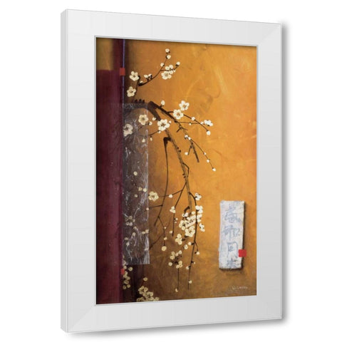 Oriental Blossoms III White Modern Wood Framed Art Print by Li-Leger, Don