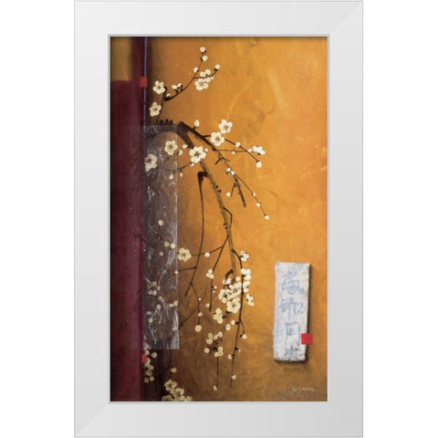 Oriental Blossoms III White Modern Wood Framed Art Print by Li-Leger, Don