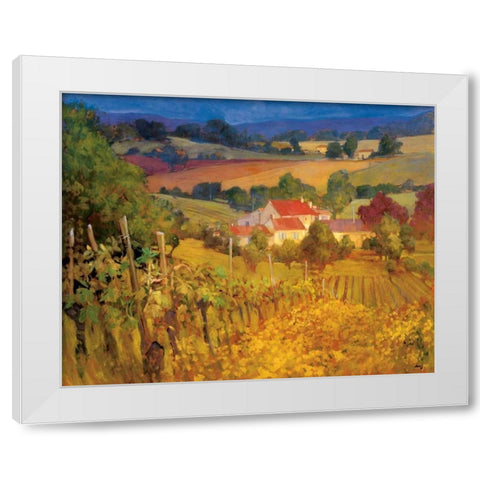 Vineyard Hill White Modern Wood Framed Art Print by Craig, Philip
