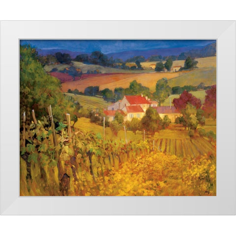 Vineyard Hill White Modern Wood Framed Art Print by Craig, Philip