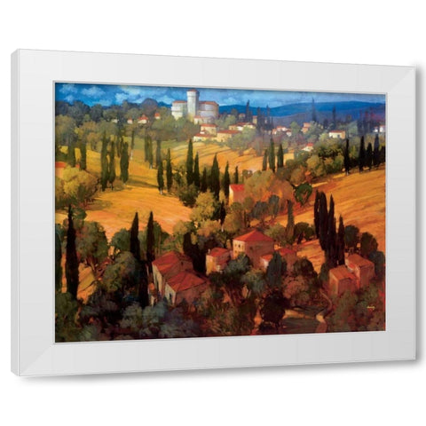 Tuscan Castle White Modern Wood Framed Art Print by Craig, Philip